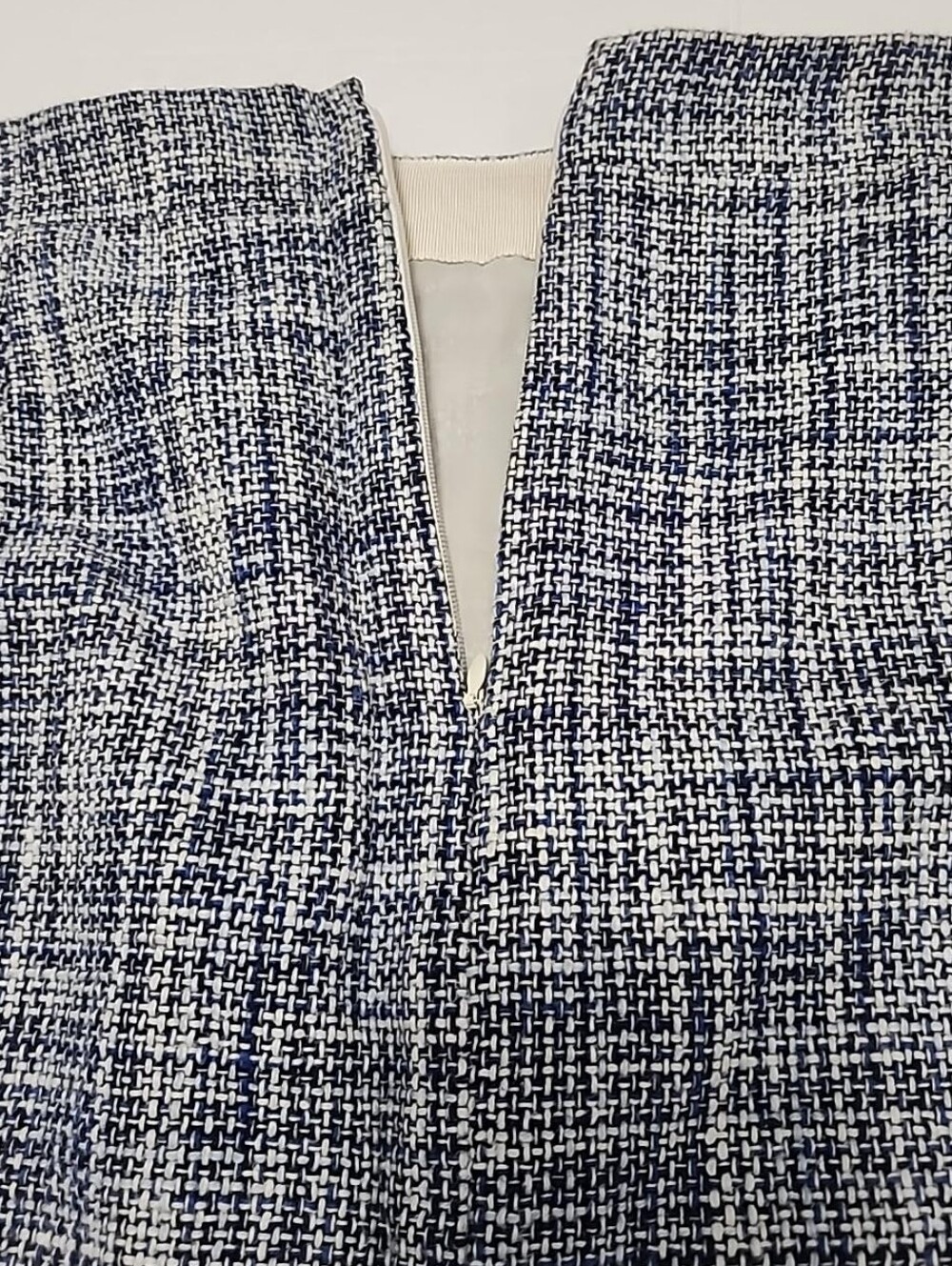 J.Crew No. 2 Blue White Tweed Pencil Skirt Coastal Preppy Quiet Luxury - Picture 5 of 14
